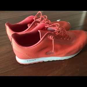 Cute lightweight summer orange sneakers Lacoste
